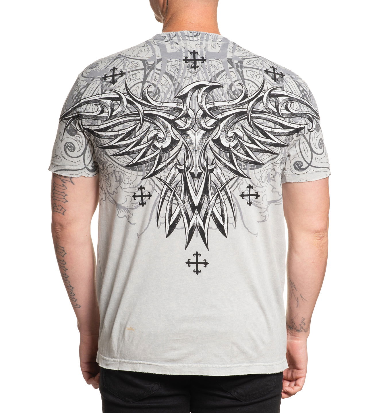 Affliction Cosmic T Shirt Grey XX Large Men s